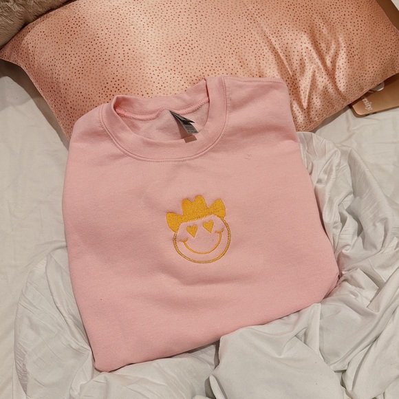 Tops - custom embroidered cowgirl smiley face crewneck